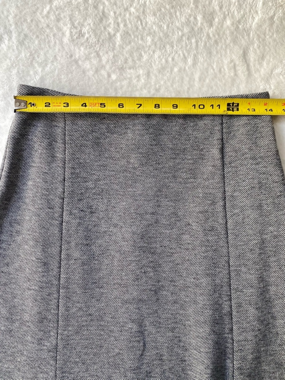 M.M.LaFleur Grey Houndstooth A-Line Midi Skirt Size 4 Virgin Wool Blend Italy - Picture 2 of 6